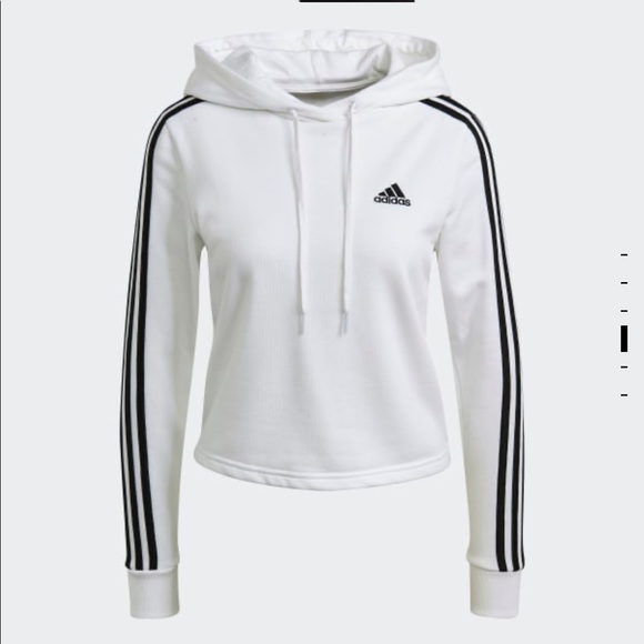 Adidas ESSENTIALS 3-STRIPES CROPPED HOODIE - Picture 4 of 6